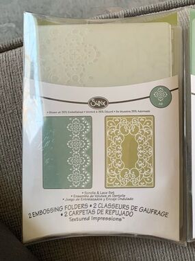 Sizzix Embossing Folder Set - Green & Cream